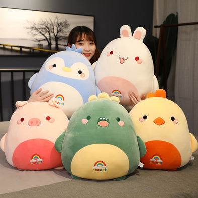 Kawaii 6 Round Friends With Blanket Plushies