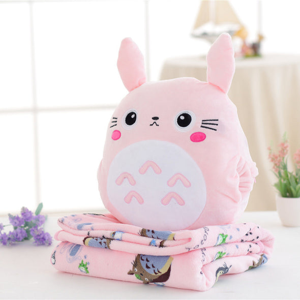 Kawaii Totoro Hand Warmer With Blanket Plush