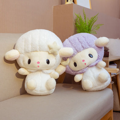 Kawaii Midnight Moon & Star Angel Lambs Plush