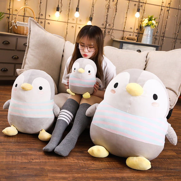 Kawaii Penguin Stripe Plush