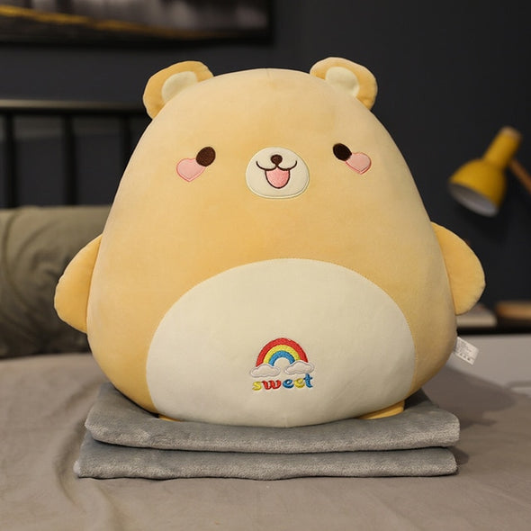 Kawaii 6 Round Friends With Blanket Plushies