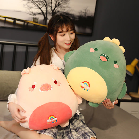 Kawaii 6 Round Friends With Blanket Plushies