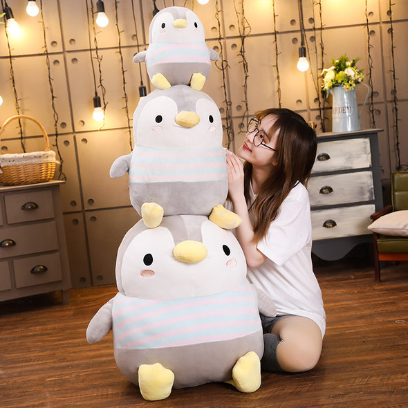 Kawaii Penguin Stripe Plush