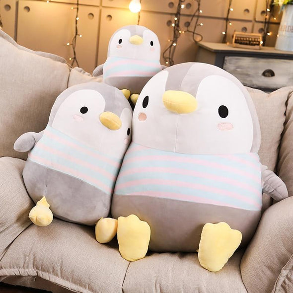 Kawaii Penguin Stripe Plush