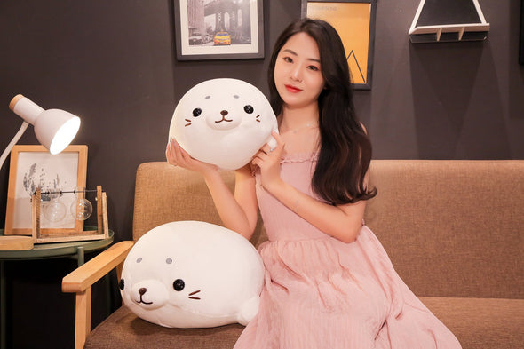 Kawaii White Seal Plush